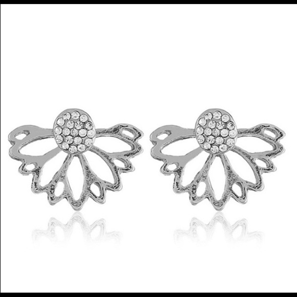 🆕Silver Lotus Earrings - Picture 3 of 7